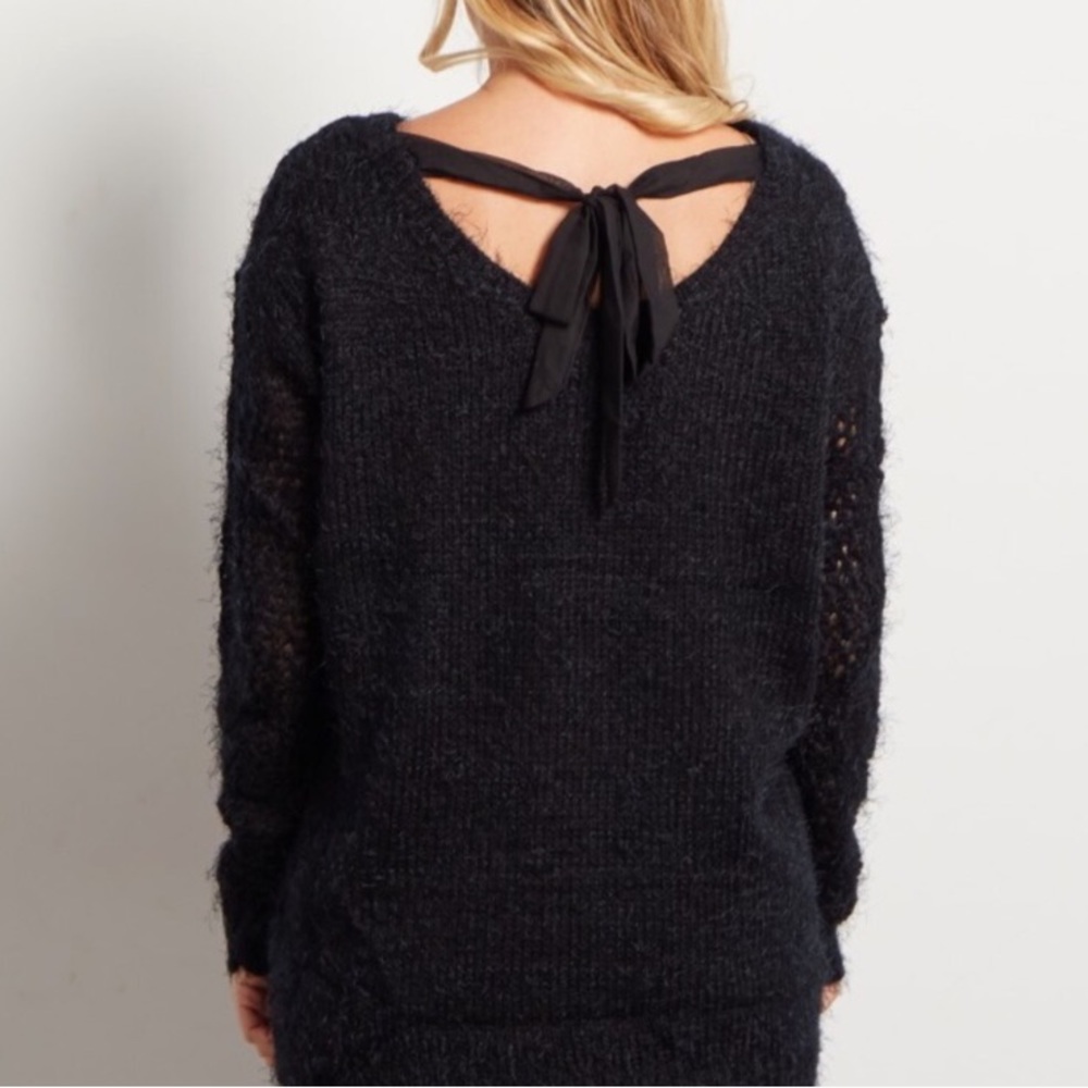 Pink Blush black tie sweater